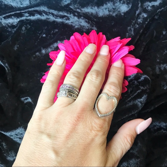 Rhinestone Heart and Bangle Jewelry Set - Picture 7 of 8